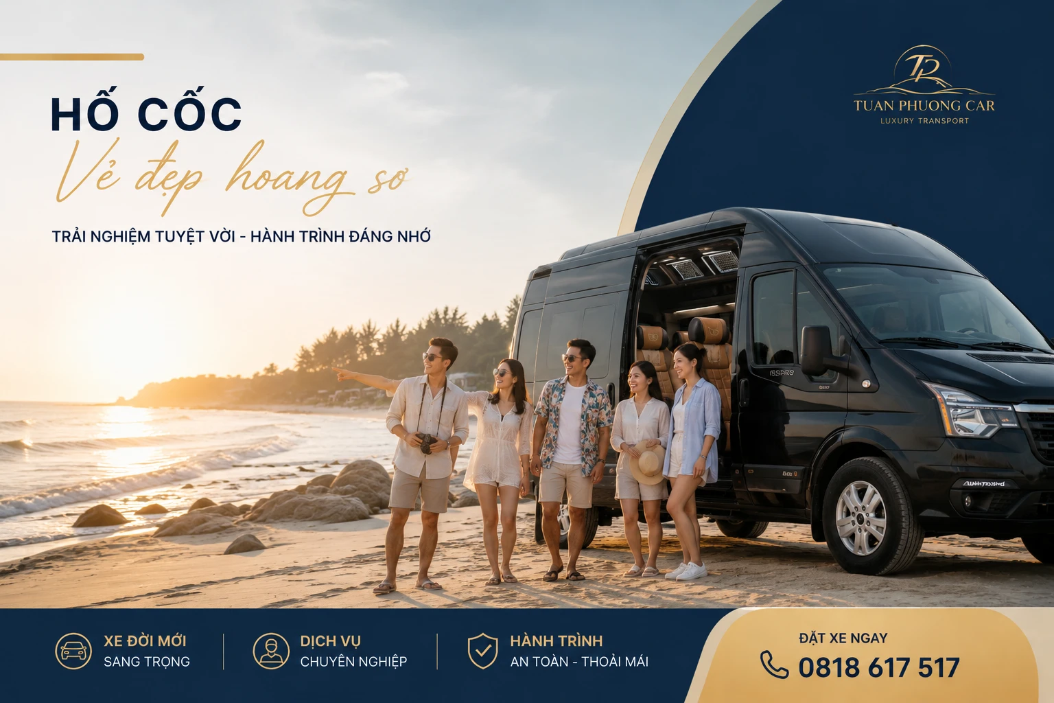 Limousine 9 chỗ - hành trình Hố Cốc